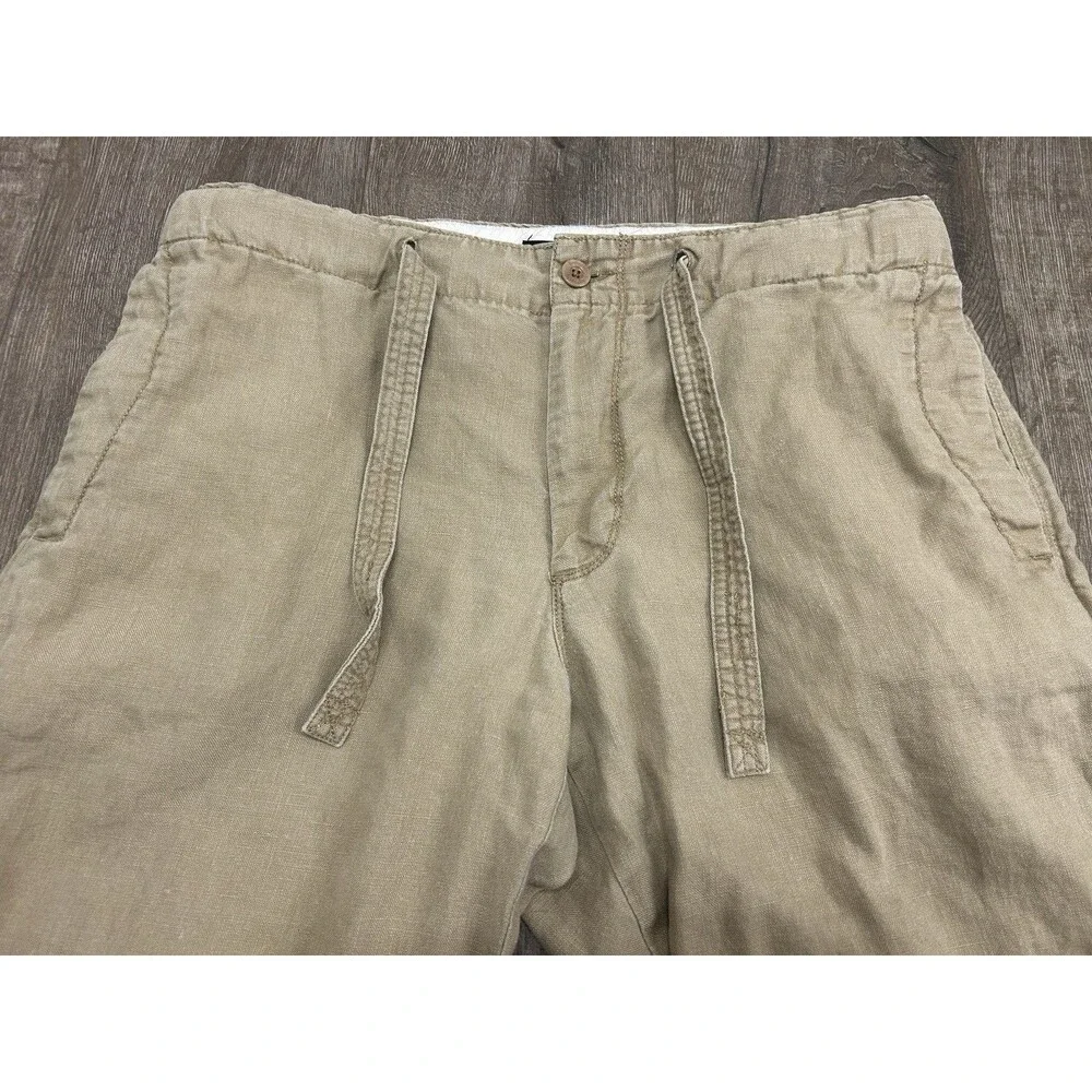 Vintage Banana Republic 100% Linen Pants Men’s 36 X 30 Beige Drawstring Y2K